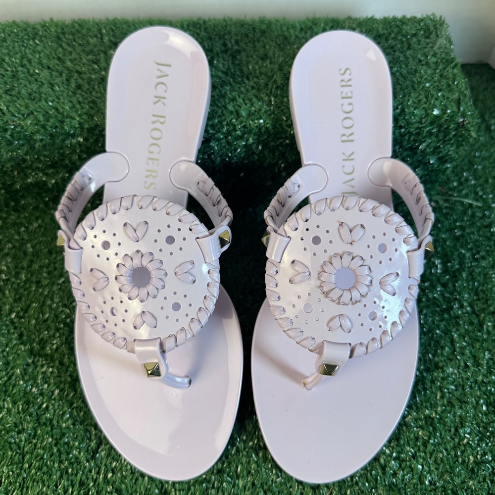 Jack Rogers Georgica Jelly Sandals Lavender Purple Studded Women 6M New